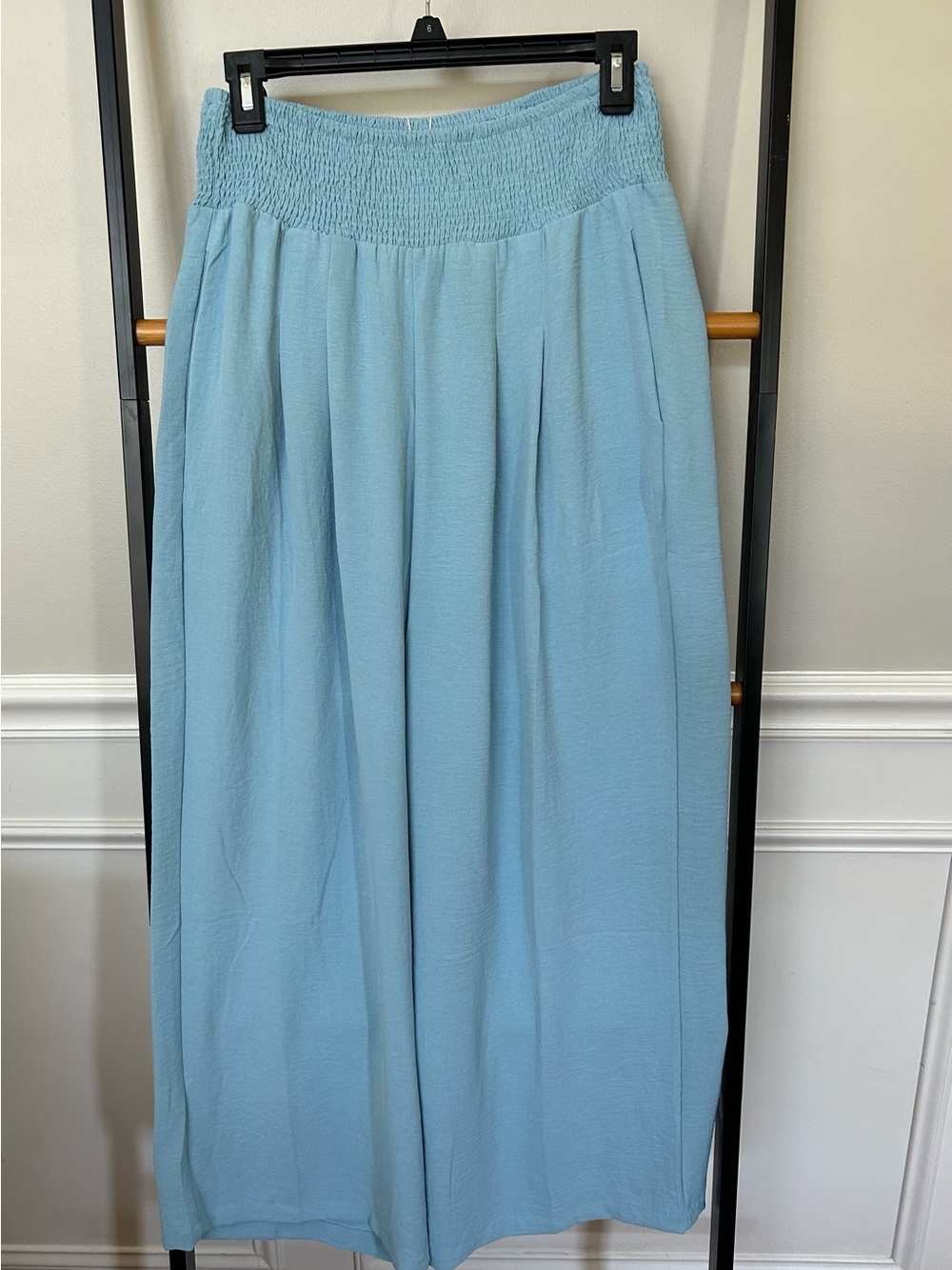 Pull On Wide Leg Pants Blue Med